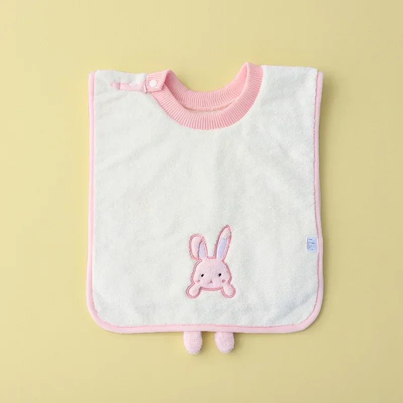 Bavoirs imperméables de dessin animé mignon pour bébés, gant de toilette pour enfants, doux et absorbant, serviette d'alimentation pour bébé, Burp Everths Smile