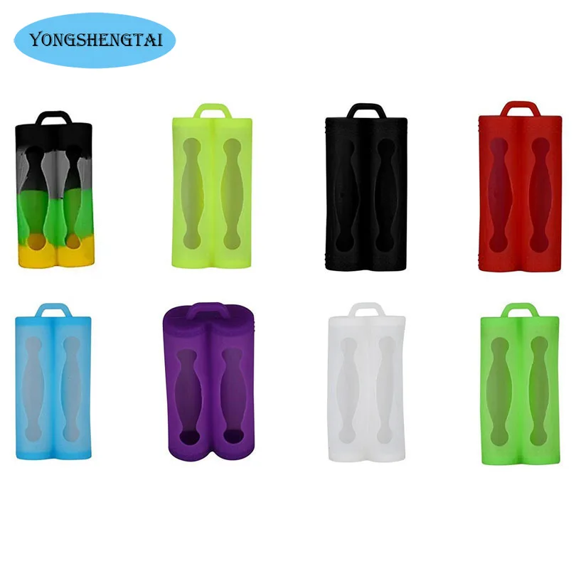 Double Battery Silicone Sleeve Cover Case For 18650  Protective Bag Pouch  Storage Box  Shockproof