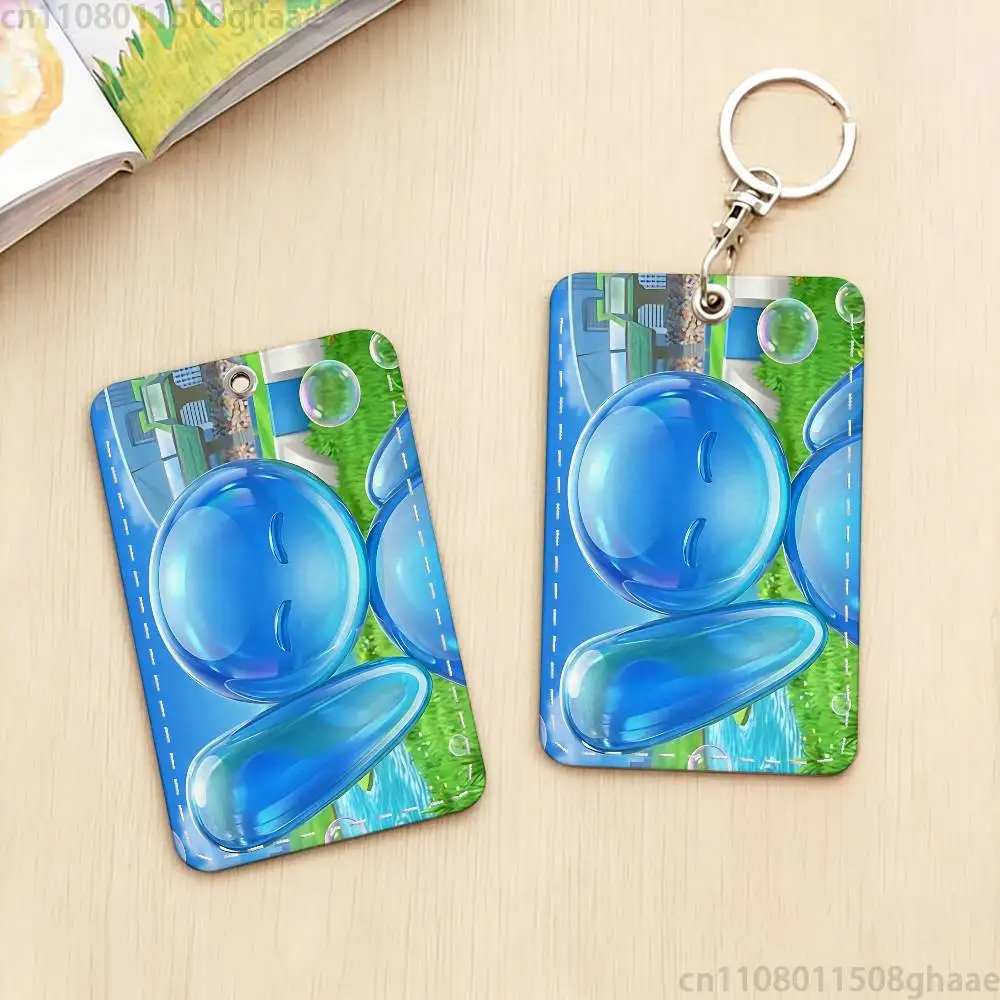 Fashion Print Frutiger Aero Keychain Card Holder, Badge Credit Card Holder, Student ID Card Holder