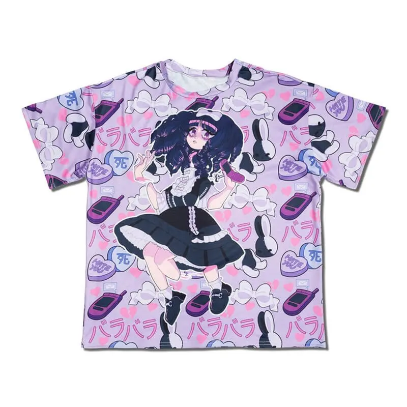 

2026 Fashionable Retro T-shirt Retro Cute Style T-shirt Fashionable Casual Loose T-shirt Suitable for Both Men and Women