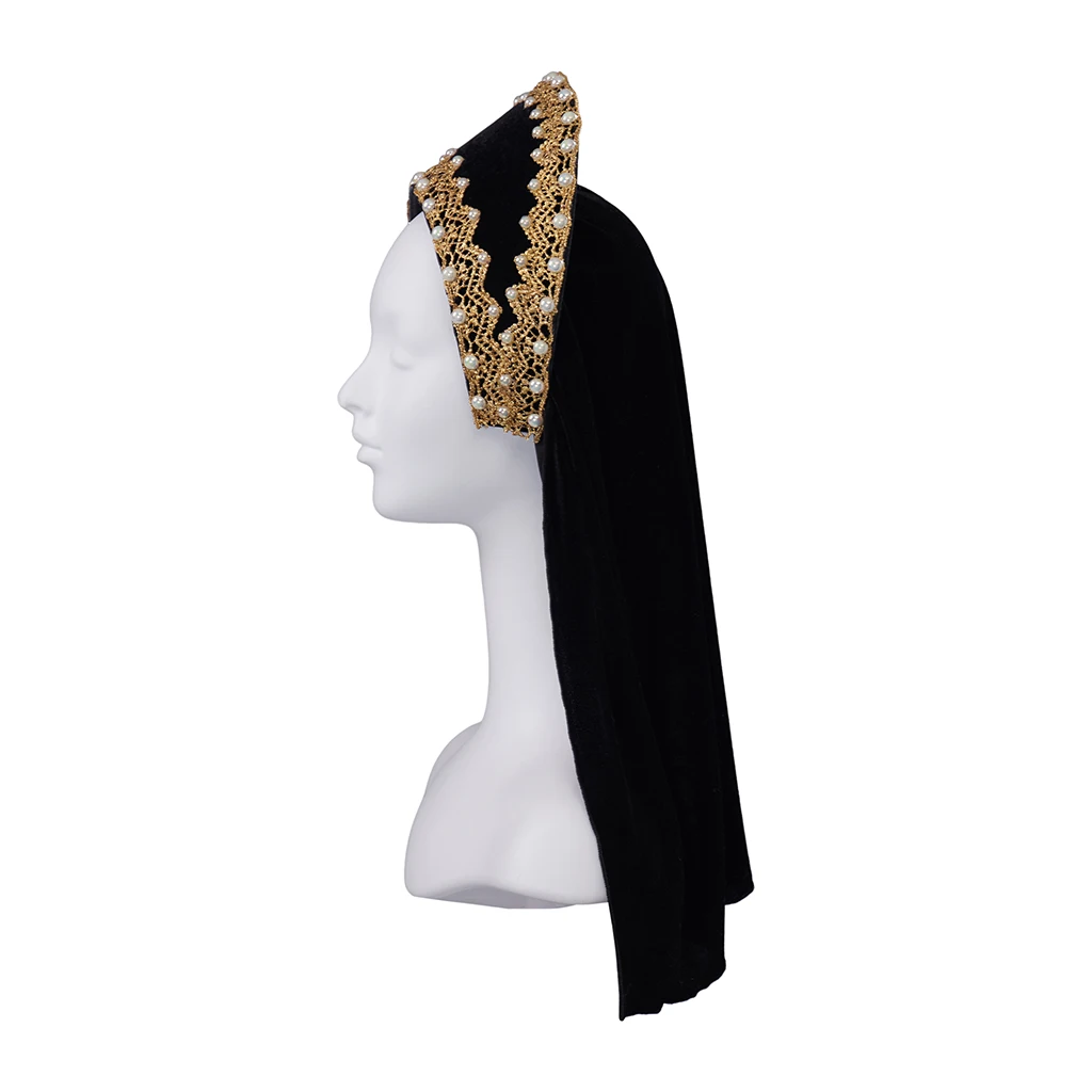 Tudor Pearl Crown Headband Renaissance Queen Elizabeth Crown Anne Boleyn Cosplay Accessories Headdress Victorian Headgear