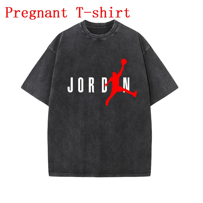 

Retro Style Funny JORD Letter Printing Loose Short-sleeved T-shirt Pregnant Woman with Summer Round Neck Top Maternity Woman Tee