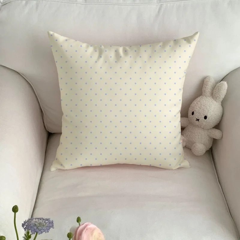 Korean Style Pillowcase Mint Green Polka Dots with High Aesthetic Value Sofa Room Home Cushion Cover Simple Pillowcase