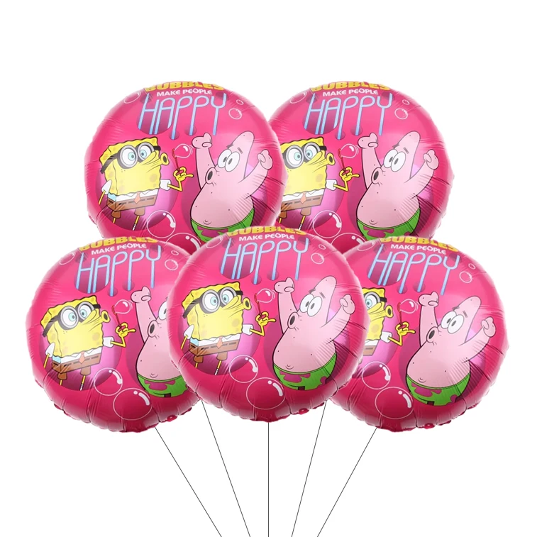 5 قطعة سبونجبوب سكوير بالون الهيليوم الكرتون مربع بالون مجموعة بالونات حفلة عيد ميلاد صبي فتاة استحمام الطفل لوازم الحفلات
