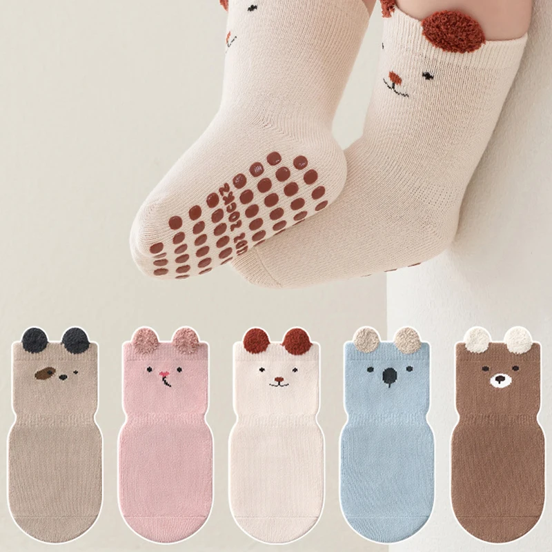 Toddler Non-Slip Socks, Cotton Gripper Socks with Fun Prints for Babies & Kids, Safe for Hardwood Floors & Indoor Play