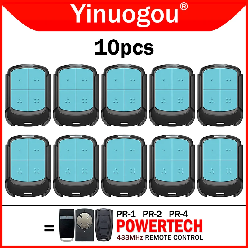 Powertech PR2 PR4 PR1 PR-2 Garage Door Remote Control 433.92MHz Rolling Code Programming Electric Gate Remote Control