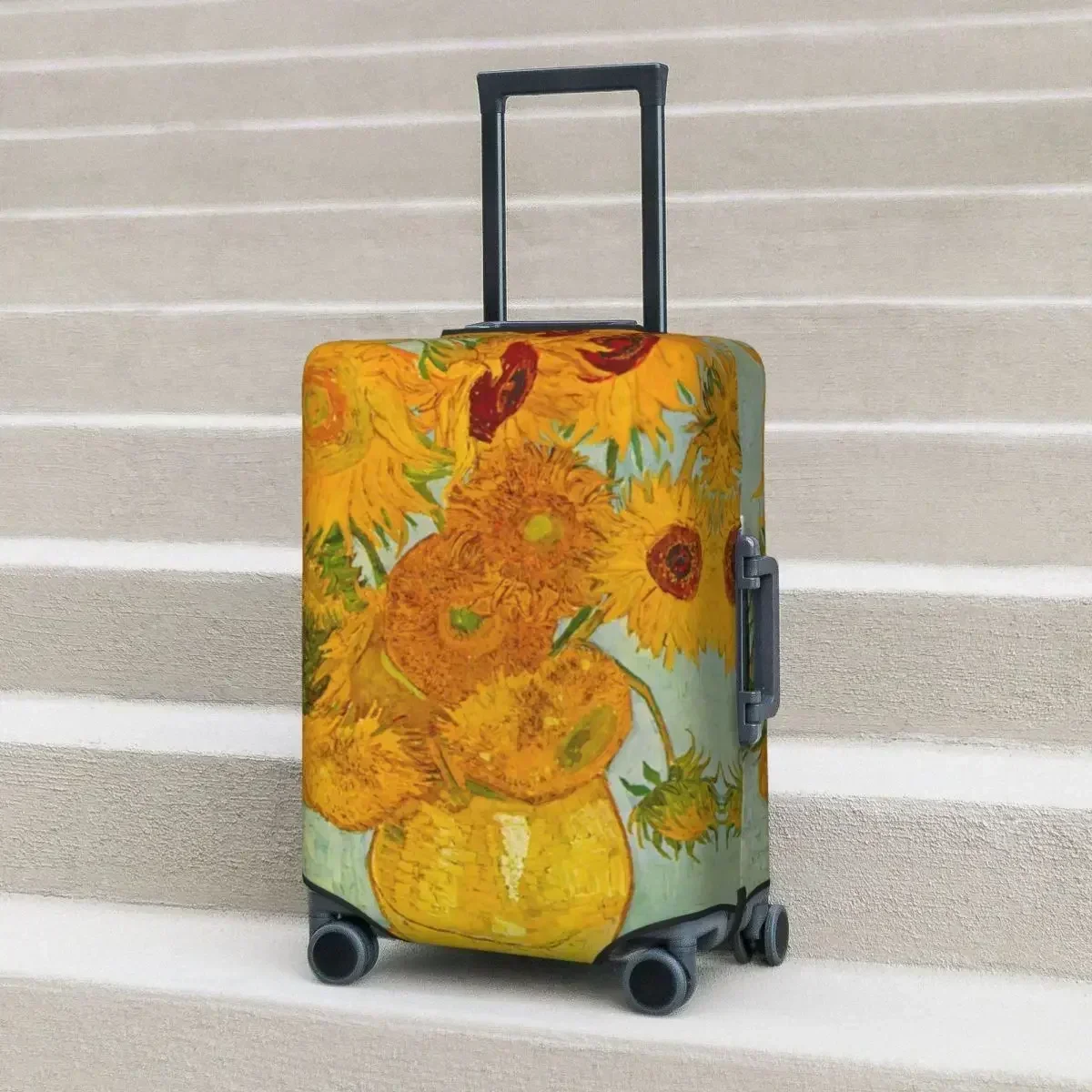 

Sunflowers Oil Painting Suitcase Cover Vincent Van Gogh Business Protector Flight Fun Luggage Case