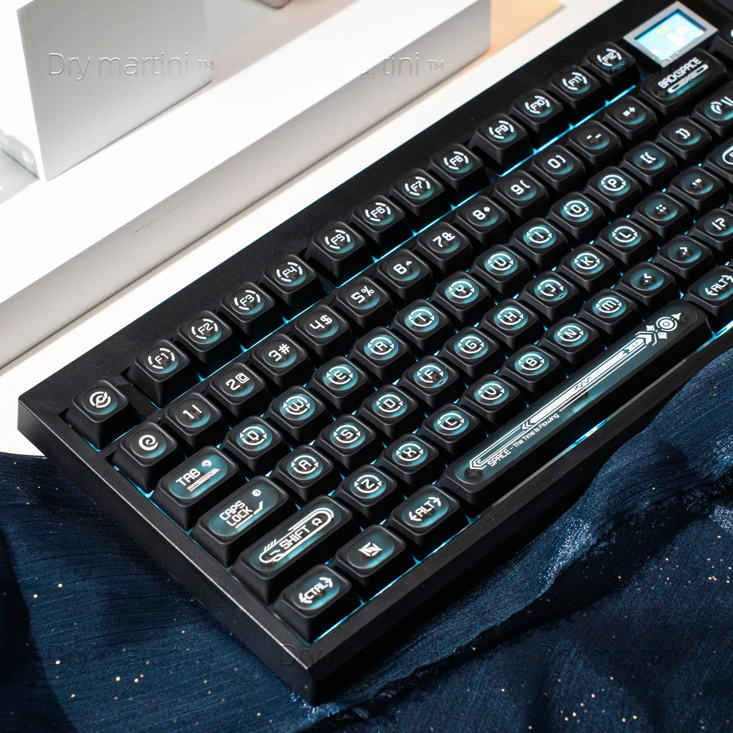 130 Keys Black PC/PBT Frosted Translucent Keycaps Set, Cherry Profile, Compatible with Magnetic Switch/Hall Effect Keyboard, Multi-Layout (Full Size, TKL, 60% ANSI ISO