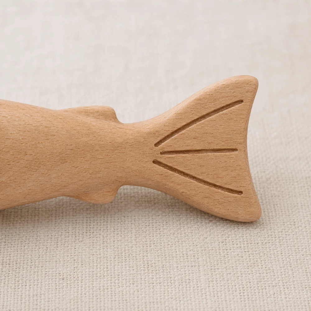 16.54in Wooden Fish Pendant with Bell Hangable Design Hanging Chimes with Bells Coastal Style Wood Fish Decors Door Pendant