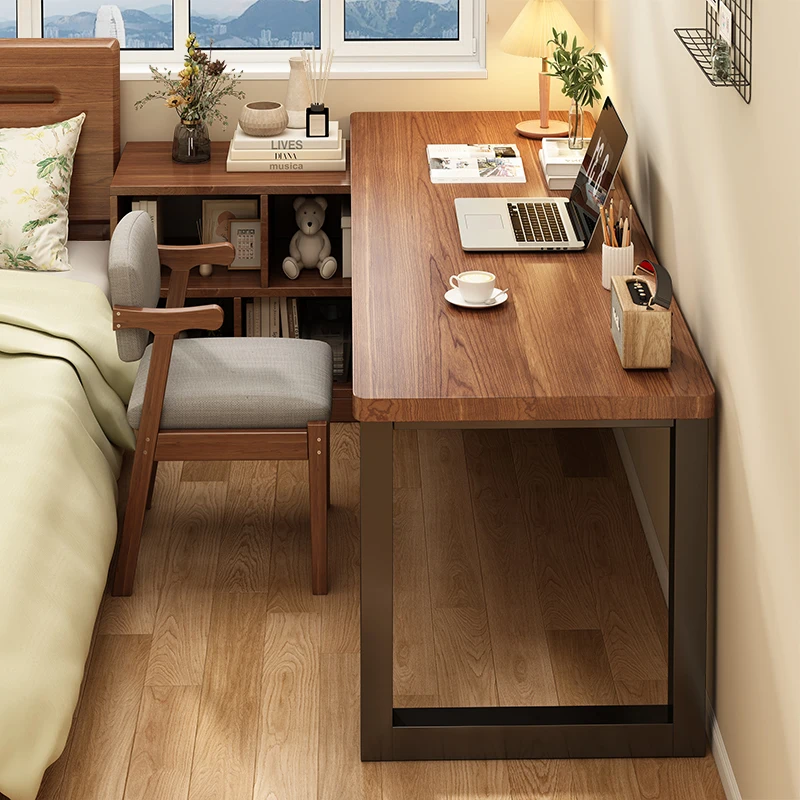 Corner Desk Bookshelf Integrated Table Simple Workbench Corner Computer Bedroom Home Writing Desk