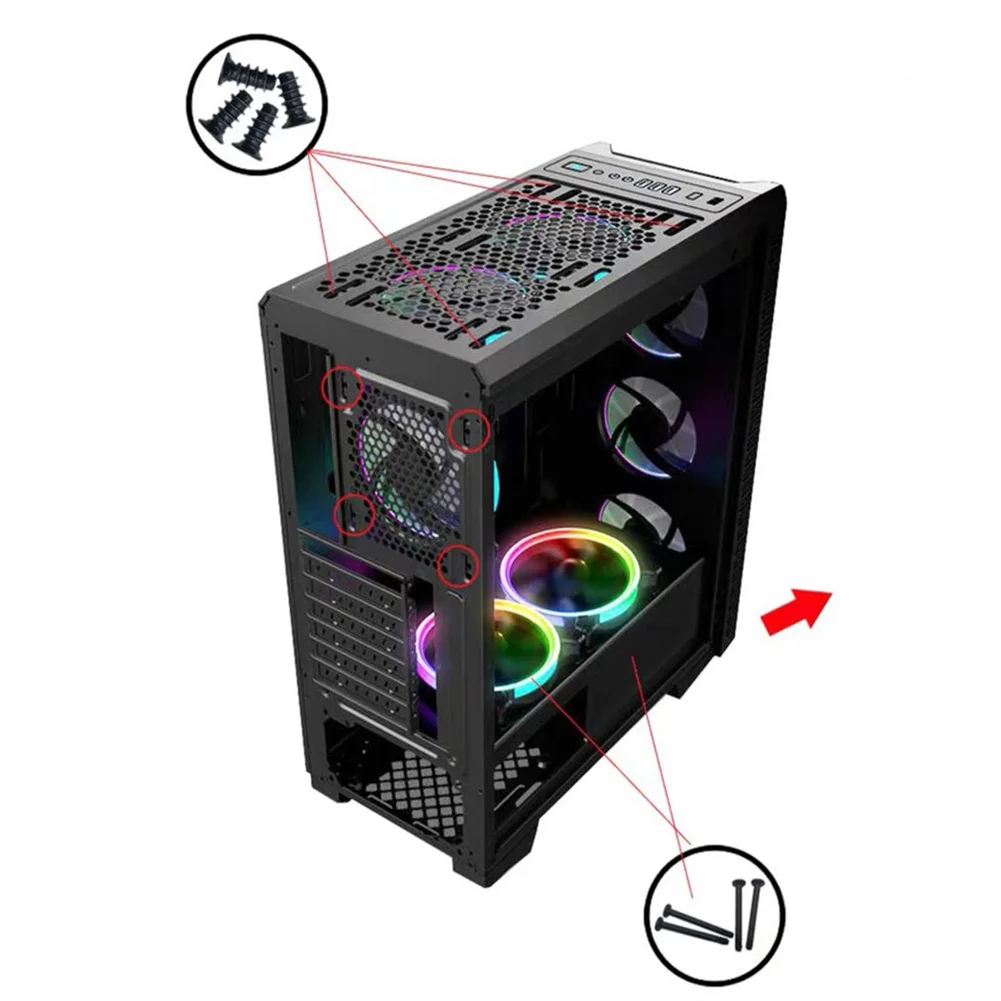 120mm 4pin Rgb Case ventola di raffreddamento colorato blu-rosso-bianco cuscinetto fluido Led Ultra silenzioso ventola di raffreddamento radiatore dissipatore di calore per PC