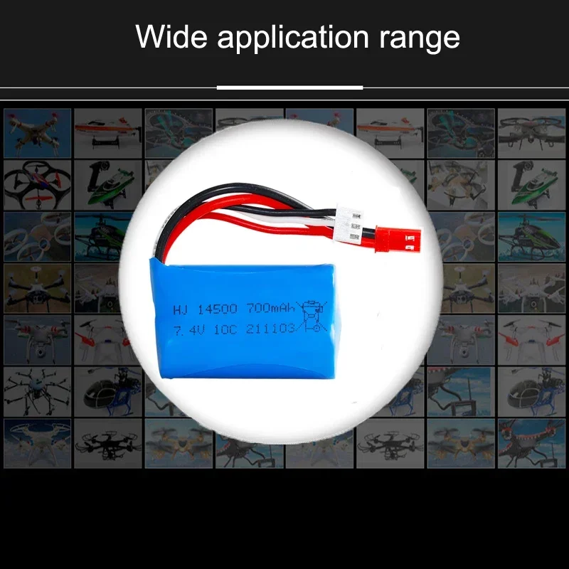 7.4v 2S 700mAh 10C 14500 kabel bateria z USB Lipo do MN45 WPL D12 RC do łodzi motorowej