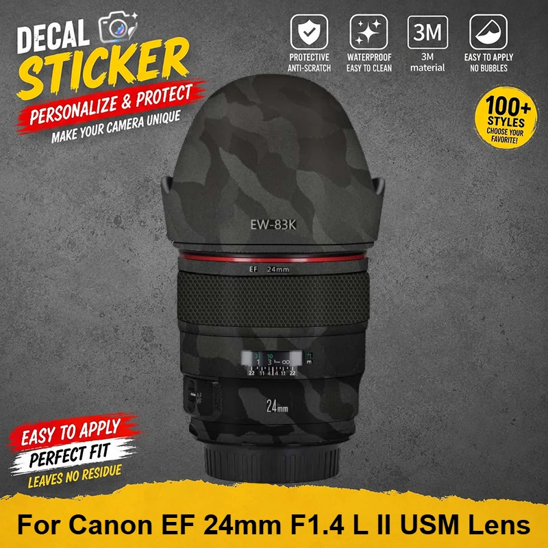 Защитная пленка PrizMo Skin для объектива Canon EF 24mm F1.4 L II USM, виниловая наклейка для корпуса объектива, защитное покрытие EF24/1.4 II