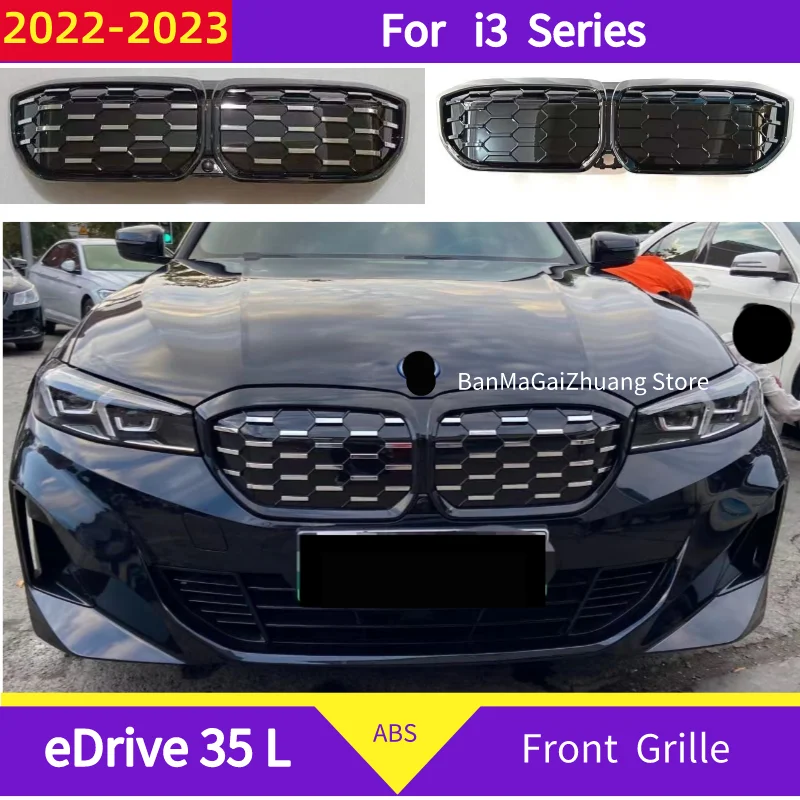 Diamond Front Bumper Kidney Grille For BMW i3 Series 2022-2023 full electric eDrive 35 ABS front grill