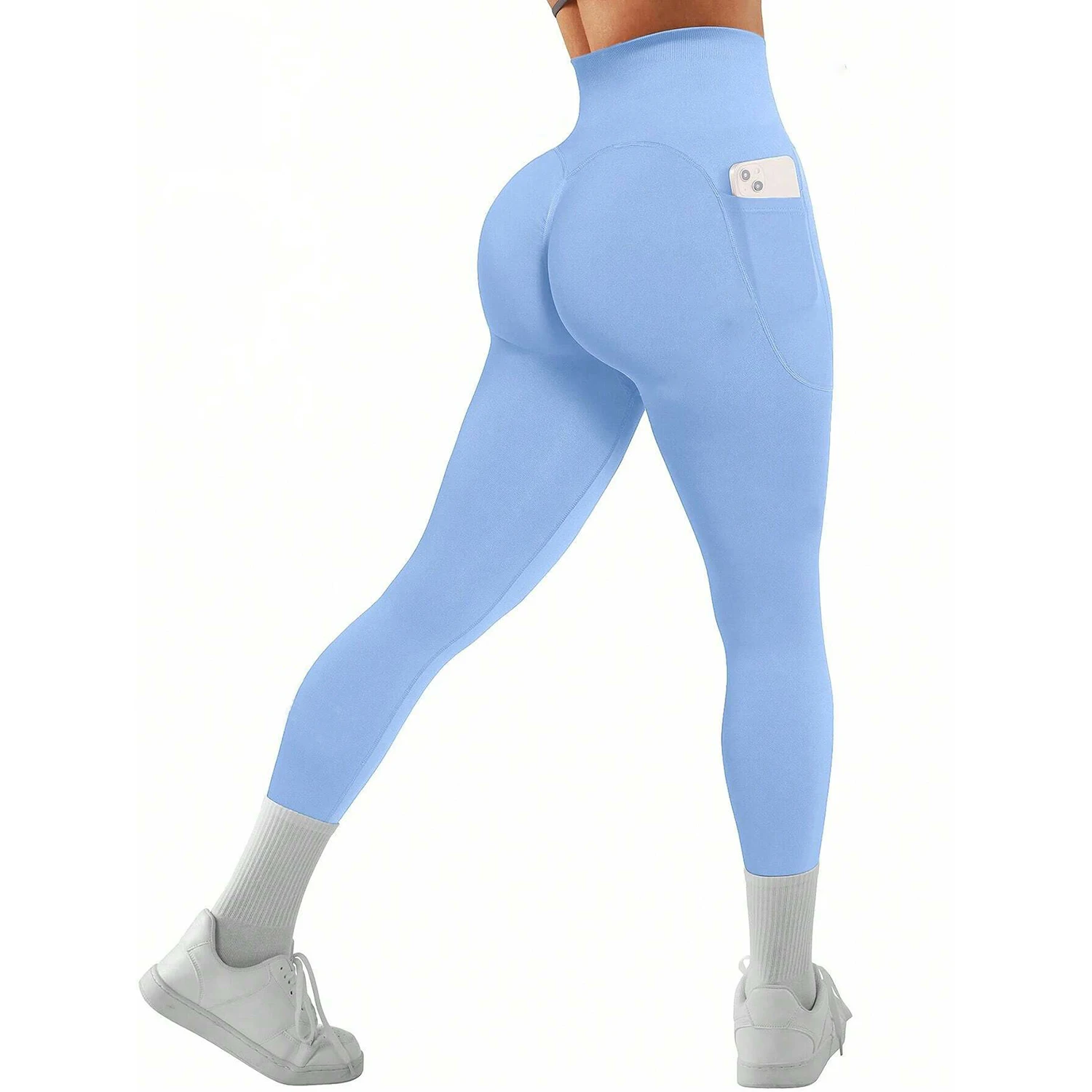 Women Yoga Pants With Pockets High Waist Stretch Sports Joggers Fitness Running Trousers Workout Activewear