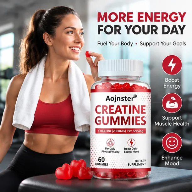 Creatine Gummies Per Serving,Dietary Supplement,Support Daily Physical Vitality,Boost Energy &Mood for Workout & Daily Nutrition