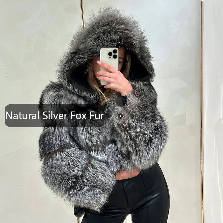 Manteau de fourrure de renard naturel, manteau court en vraie fourrure, offre spéciale