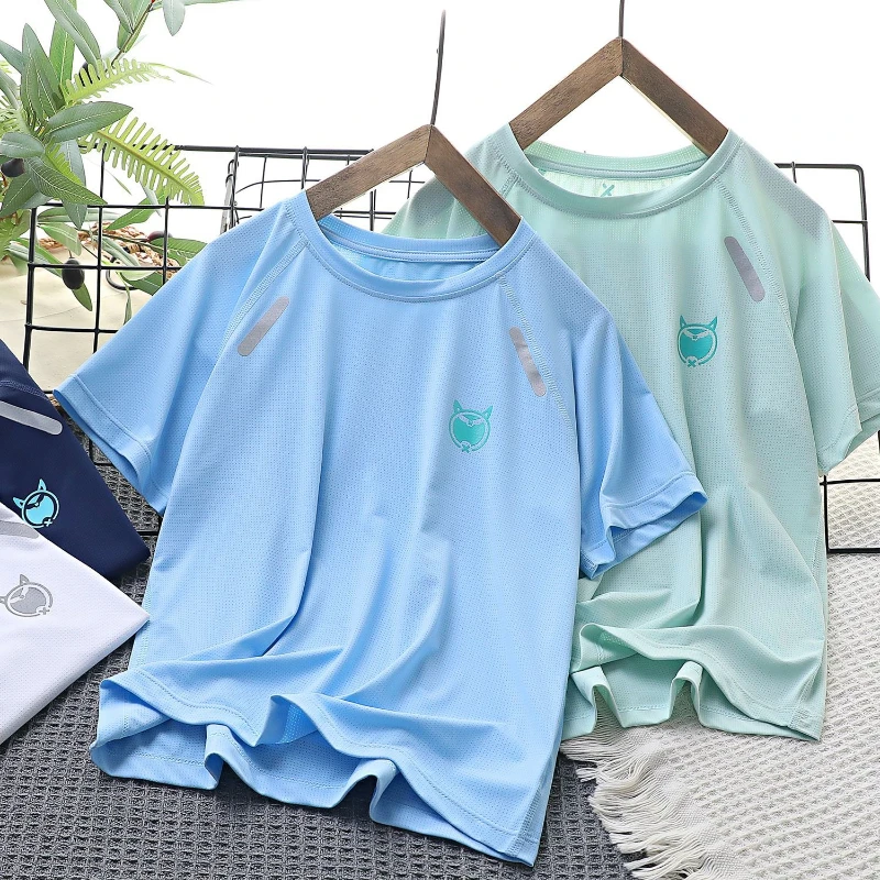 Teenager Boys Quick-drying T-shirts Kids Tops Summer Tees Children's Clothes