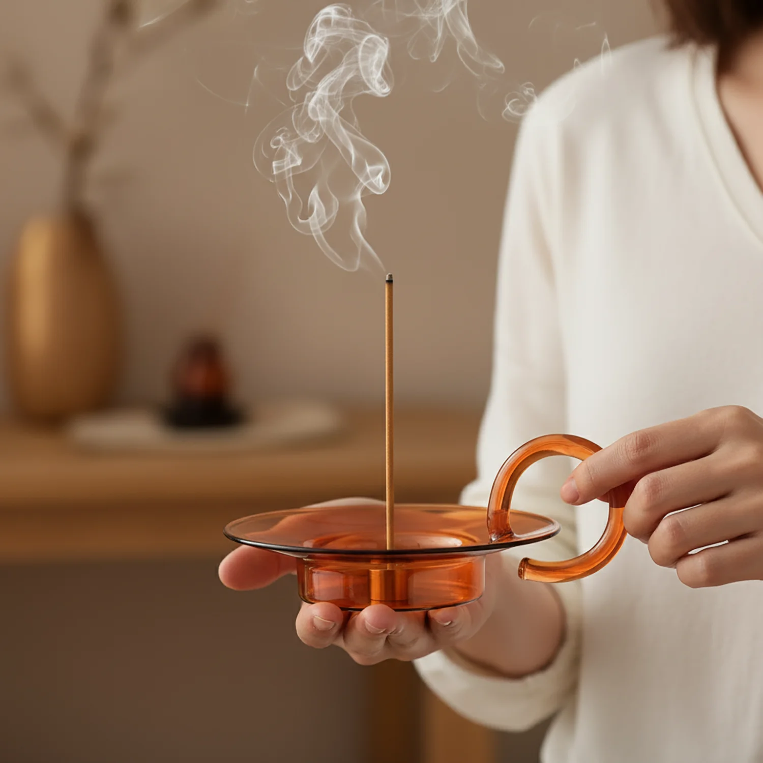 Glass Incense Holder Brass Nin - Home Fragrance Incense Sticks recension och pris