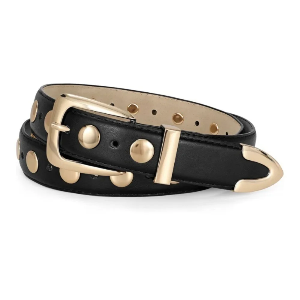 Moda y2k punk rebite cintos versátil vintage pino fivela cinto ajustável casual couro do plutônio cintura