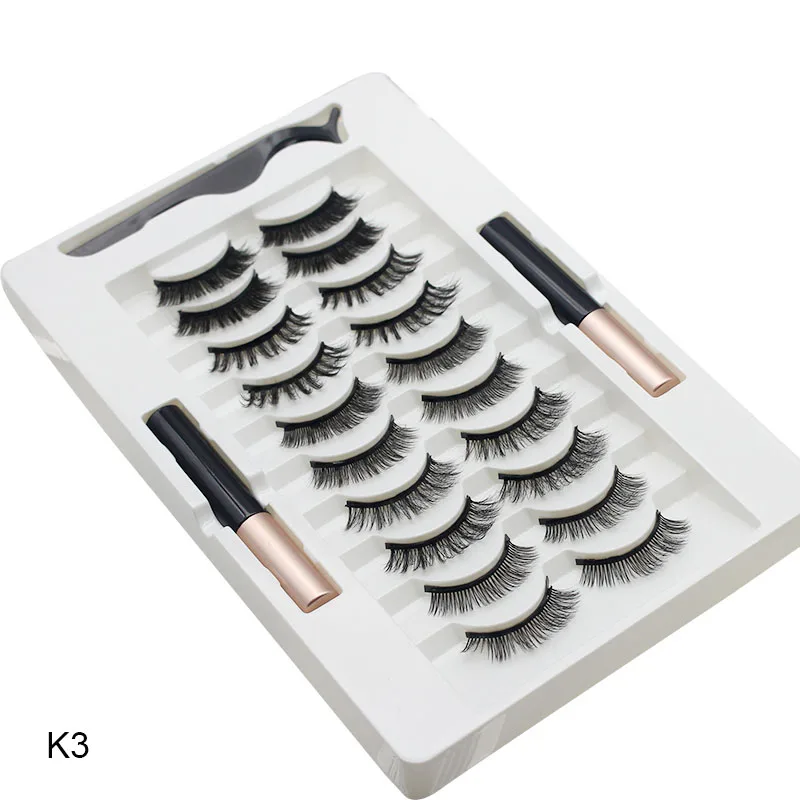 

Magnetic Eyelashes Kit With Eyeliner Natural Thick Long Eye Lashes Extension Reusable False Eyelashes Makeup Tool TSLM1