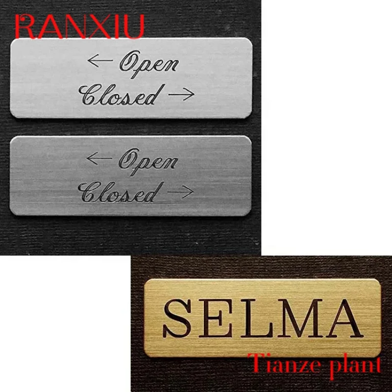 Custom Cheap Custom Personalized Metal Label Engraved Brushed Brass Nameplate Brass Plaque Name Plate