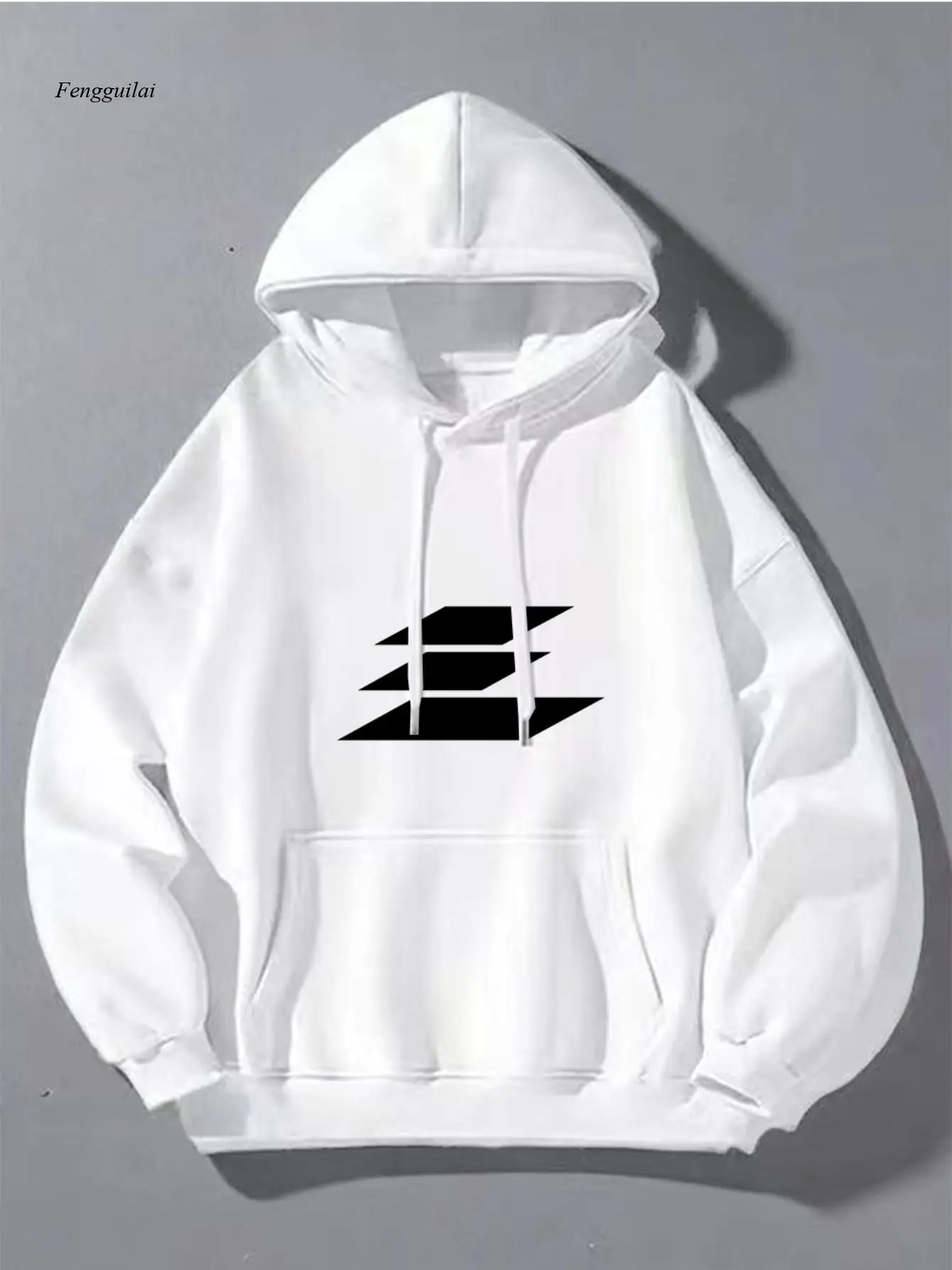 Bluza z kapturem w stylu heavy street style |   Cienka bluza z długim rękawem na wiosnę i jesień - czarna bluza w dużym rozmiarze