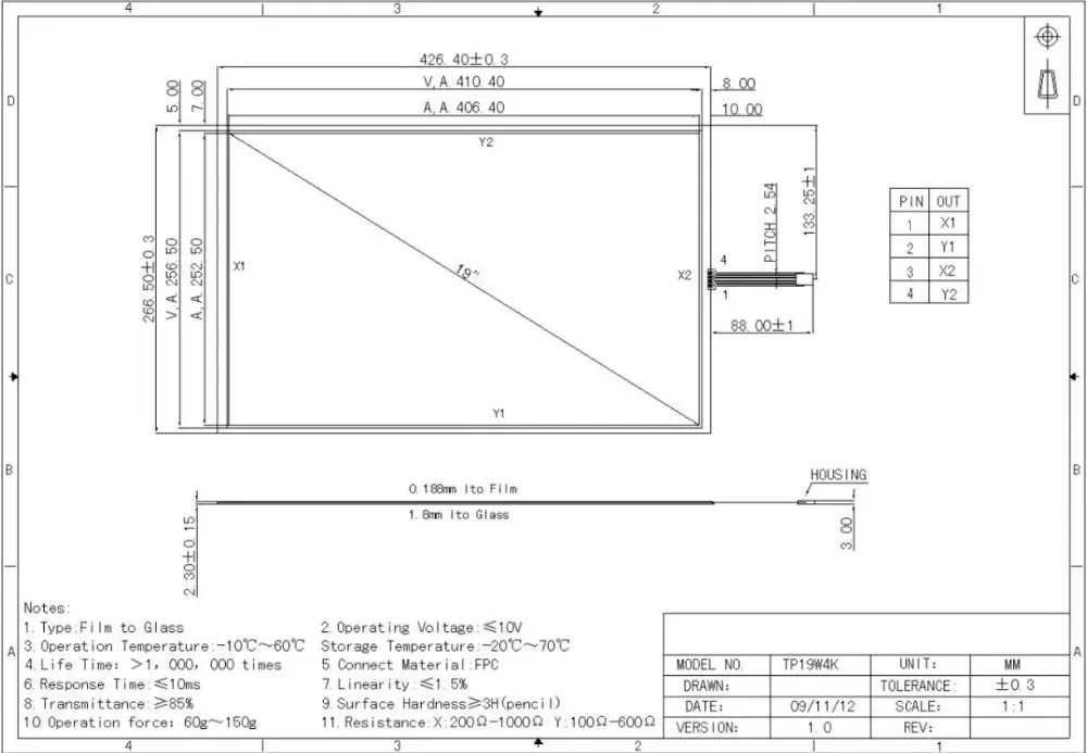 Win10 Compatible Widescreen 16:9 19 Inch includes USB Controller Resistive Touch Screen Panel For photo kiosk/Laptop