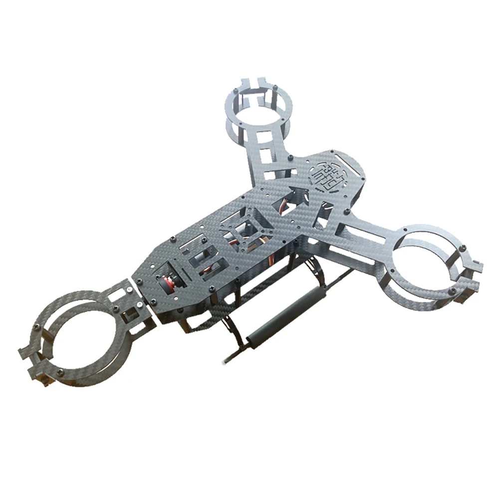 QX-MOTOR kit telaio in fibra di carbonio a tre rotori, adatto per accessori EDF da 50 mm per velivoli drone a tre assi