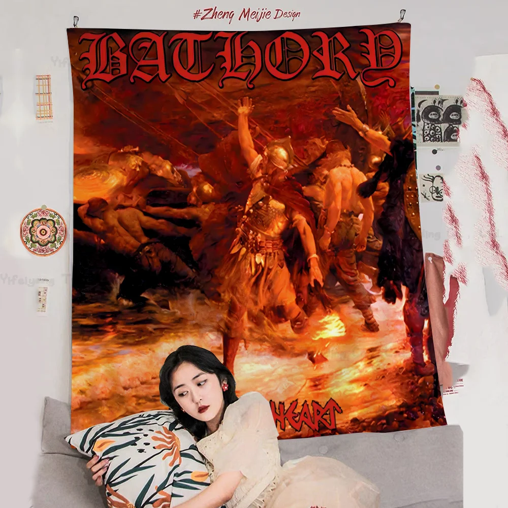 Bathory Quorthon Anime Tapestry Hanging Tarot Hippie Wall Rugs Dorm Home Decor