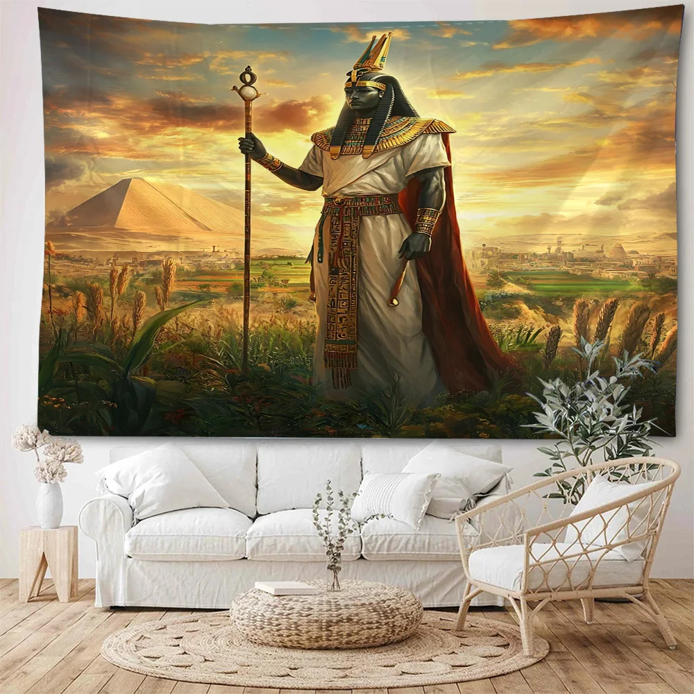 Egyptian Pyramid Pharaoh Anubis, Guardian of the Egyptian Queen, Decorative Tapestry, Egyptian Mythology, Home Decoration