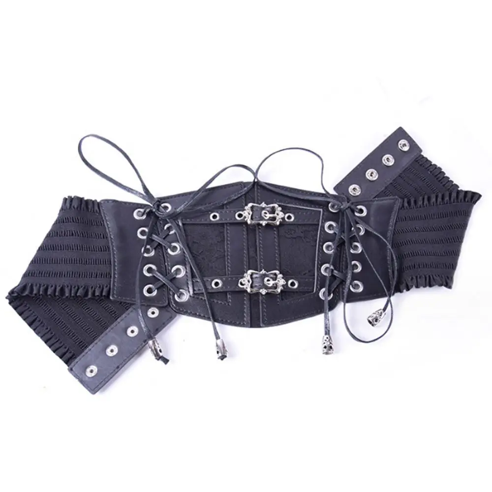 Slimming Lace Elastic Ladies Cummerbunds Elastic Band Tie Rope Girdle Belts Gothic Punk Leather Waistband Skirt Dress Coat