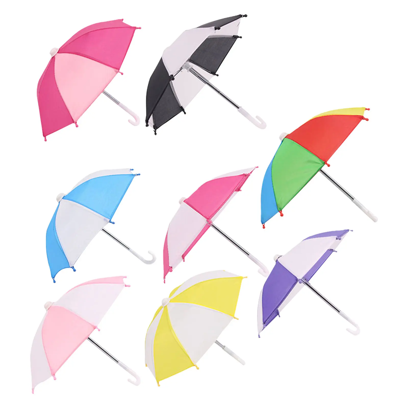 

8Pcs Mini Umbrella Decorative Accessories Wear-Resistant Lovely Adornments for Mini House DIY Graduation Craft Photo Props