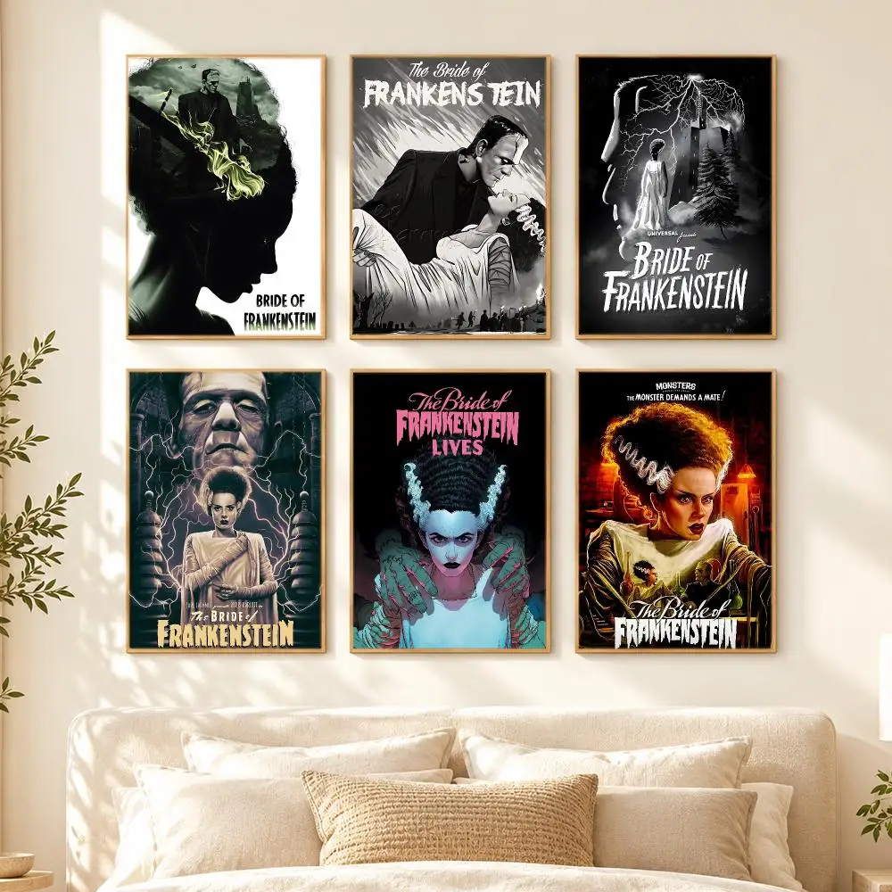 movie Bride of Frankenstein Poster Poster HD Printing Cozy Nordic Style for Home Decor for Living Room Bedroom Cafe Gift