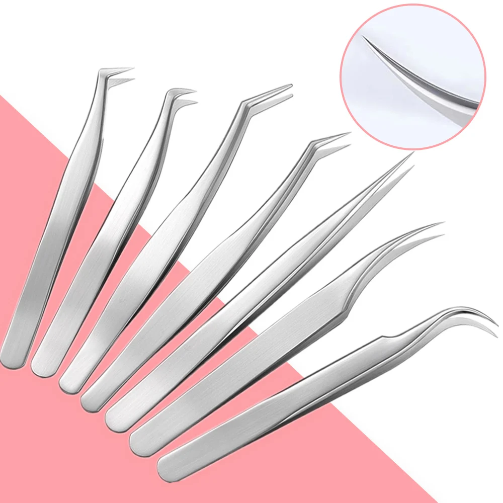 Eyelash Extension Tweezers Makeup Stainless Steel Eyelash 3D accurate Clip Tweezer for Volume Fan Lashes Extensions Makeup Tools