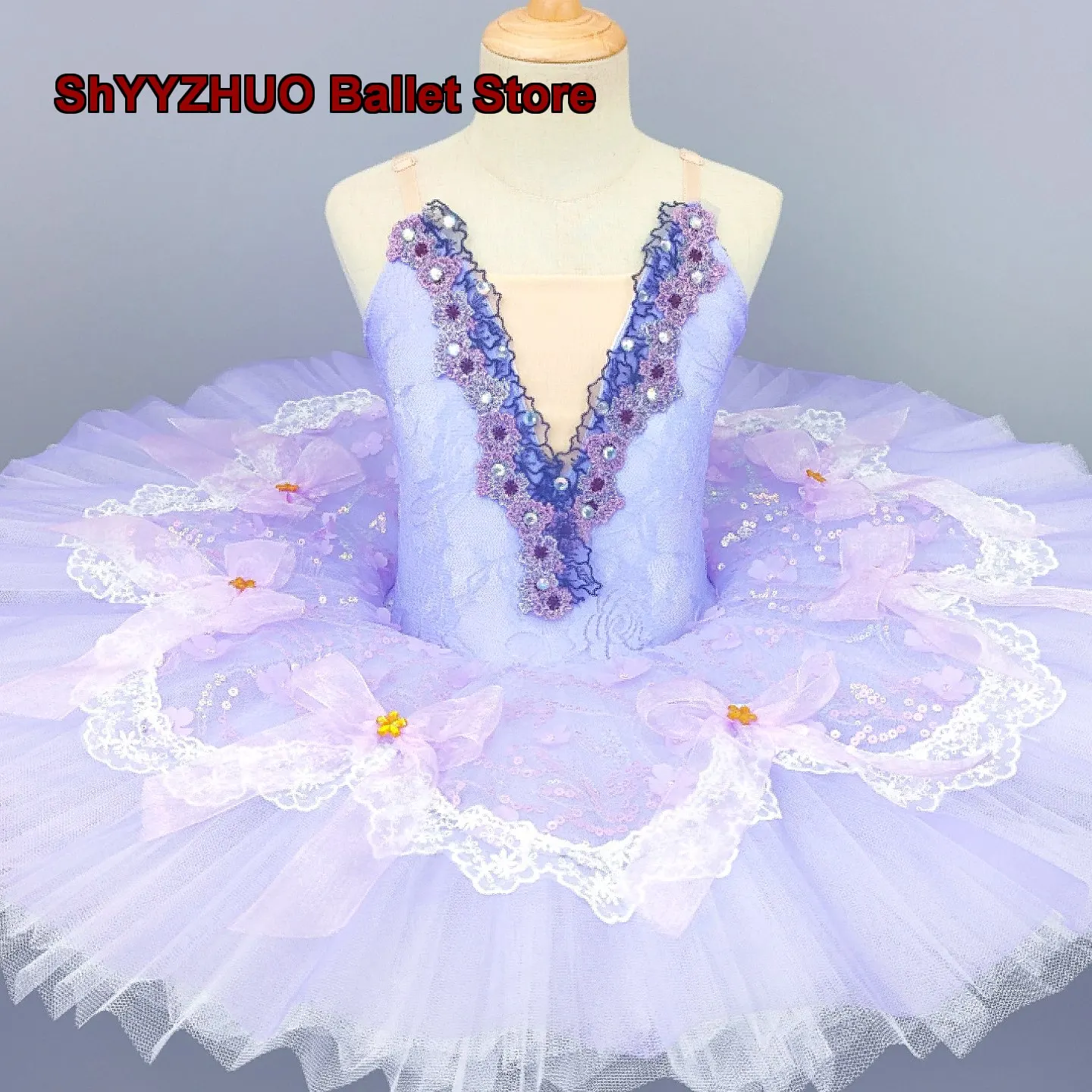 Girls' Children's Fluffy Tutu Dress Purple Professional Dance Mesh Tutu Skirt Kids