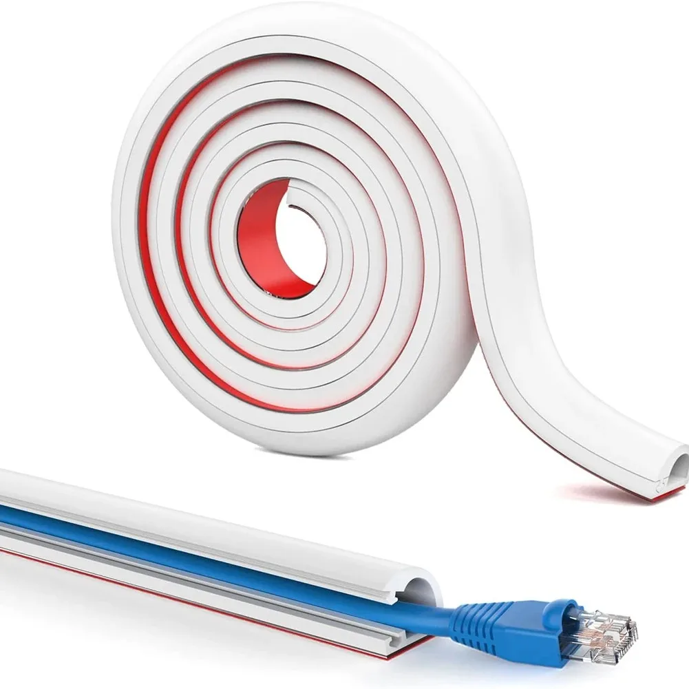 1PC 1/2/3meters Flexible Cable Concealer for Wall-Mounted TV, Self-Adhesive Cord Hider