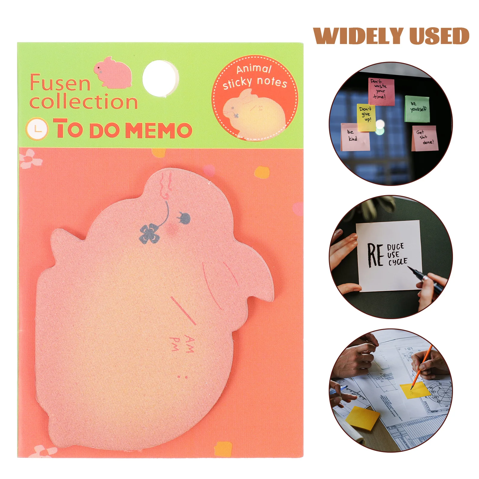 

20 Pcs Animal Stickers Household Portable Memo Double Glue Office Pads School Tabs