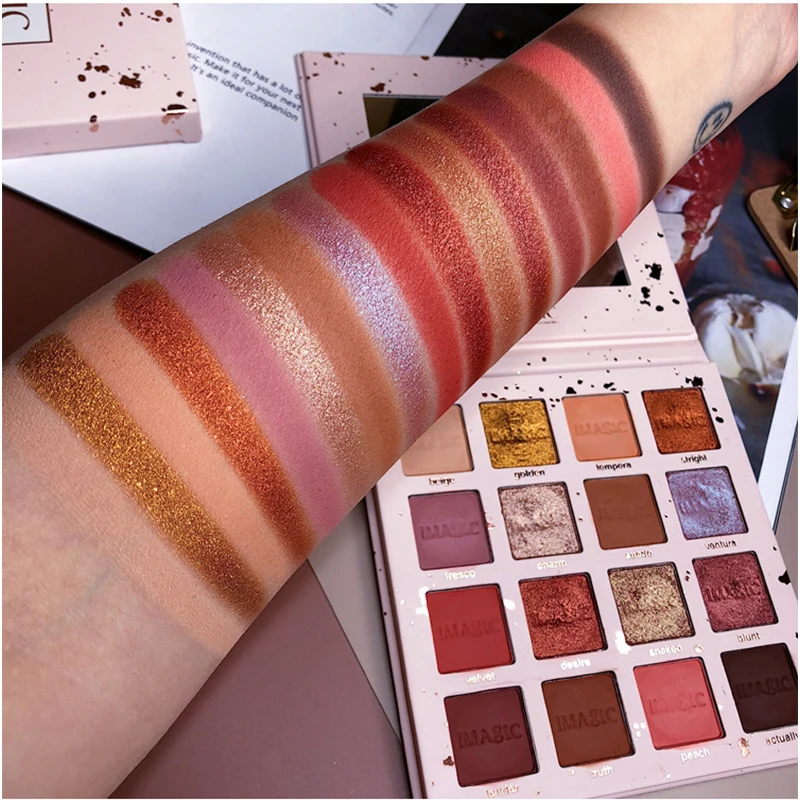 IMAGIC New Arrival Charming Eyeshadow 16 Color Makeup Palette Matte Shimmer Pigmented Eye Shadow Powder