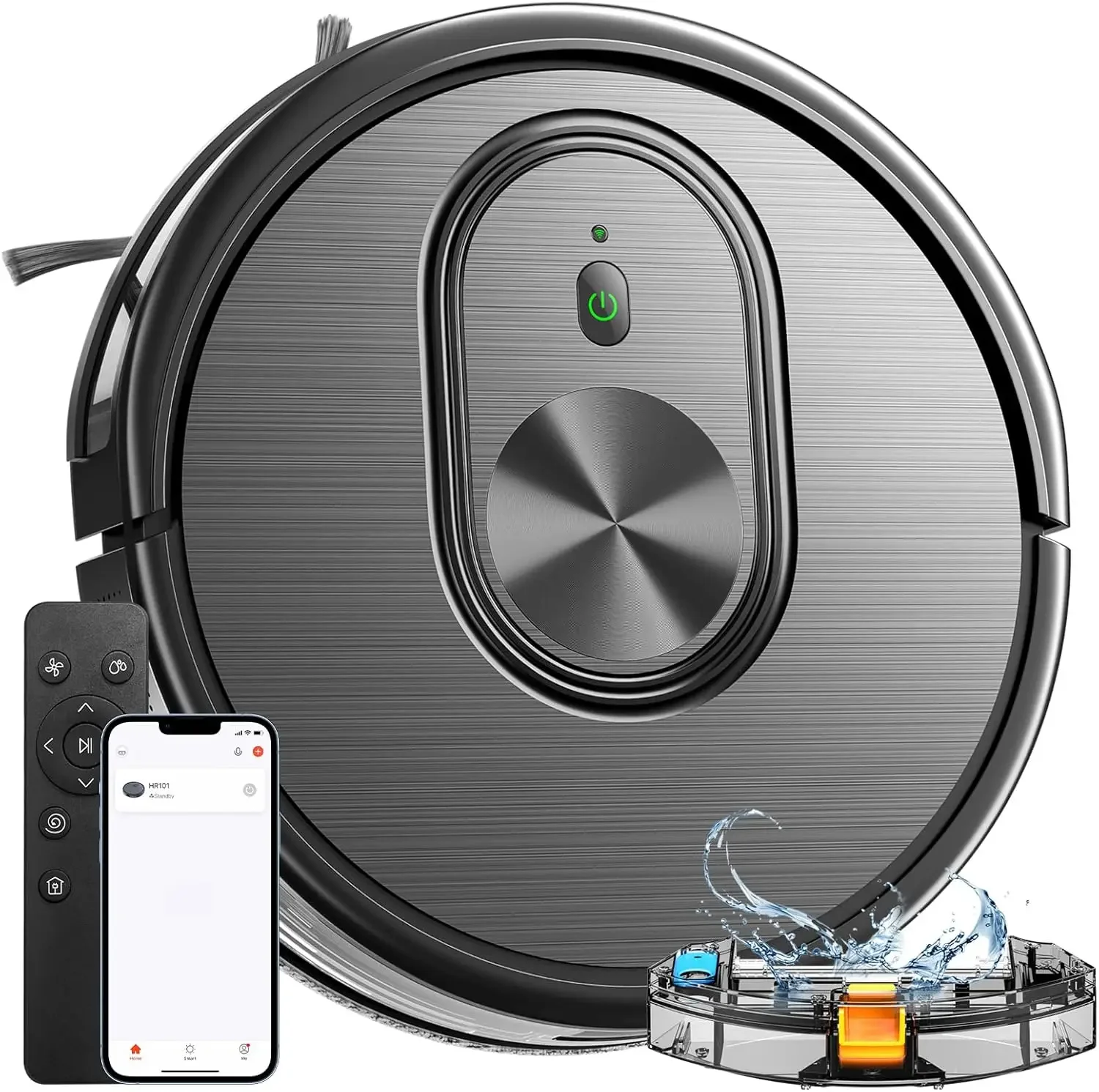 and Mop Combo, 3 in 1 Mopping Robotic Vacuum with Schedule, App/Bluetooth/Remote, Max Suction 1600Pa, Self-Charging Robot