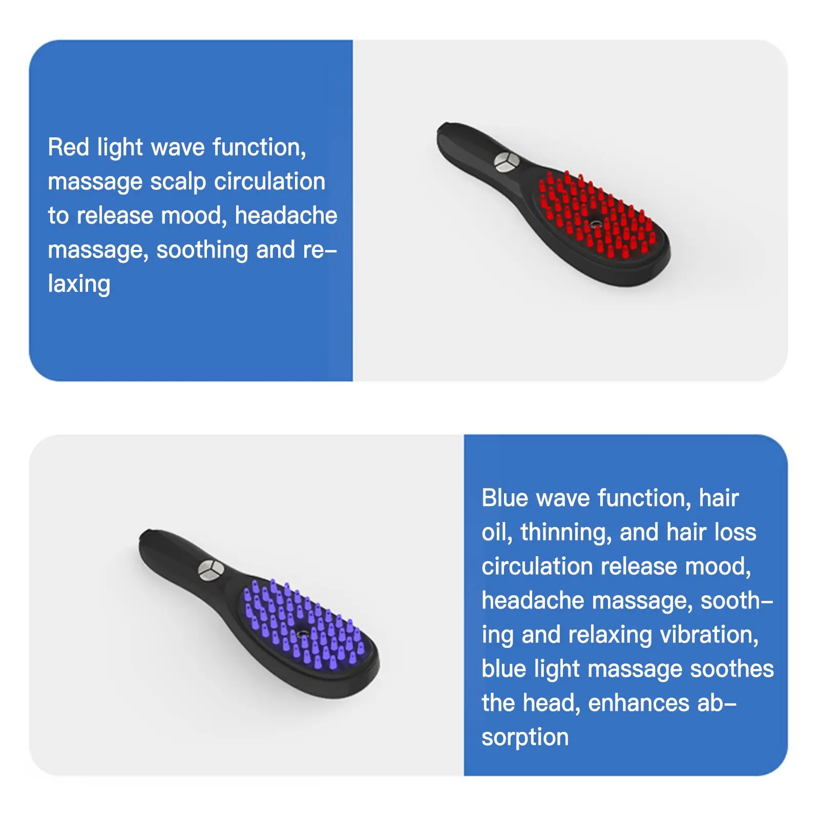 Electric LED Scalp Massage Comb Soft Scalp Head Fluid Brushes Head Massage Comb for Hair Care and Treatment