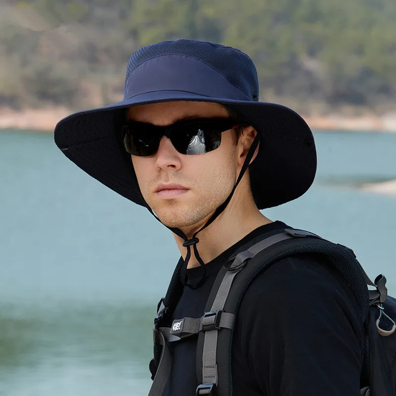 Breathable Sun Hats for Men Outdoor Fishing Cap Wide Brim Anti-UV Beach Caps Women Bucket Hat Summer Hiking Camping Bone Gorros