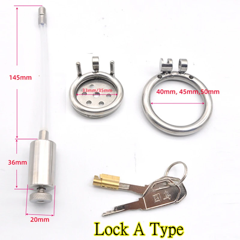 Super Small Male Chastity Device,Removable inner Tube Cock Cage,Metal Penis Cage With Catheter,Chastity Lock,Sex Toys For Man