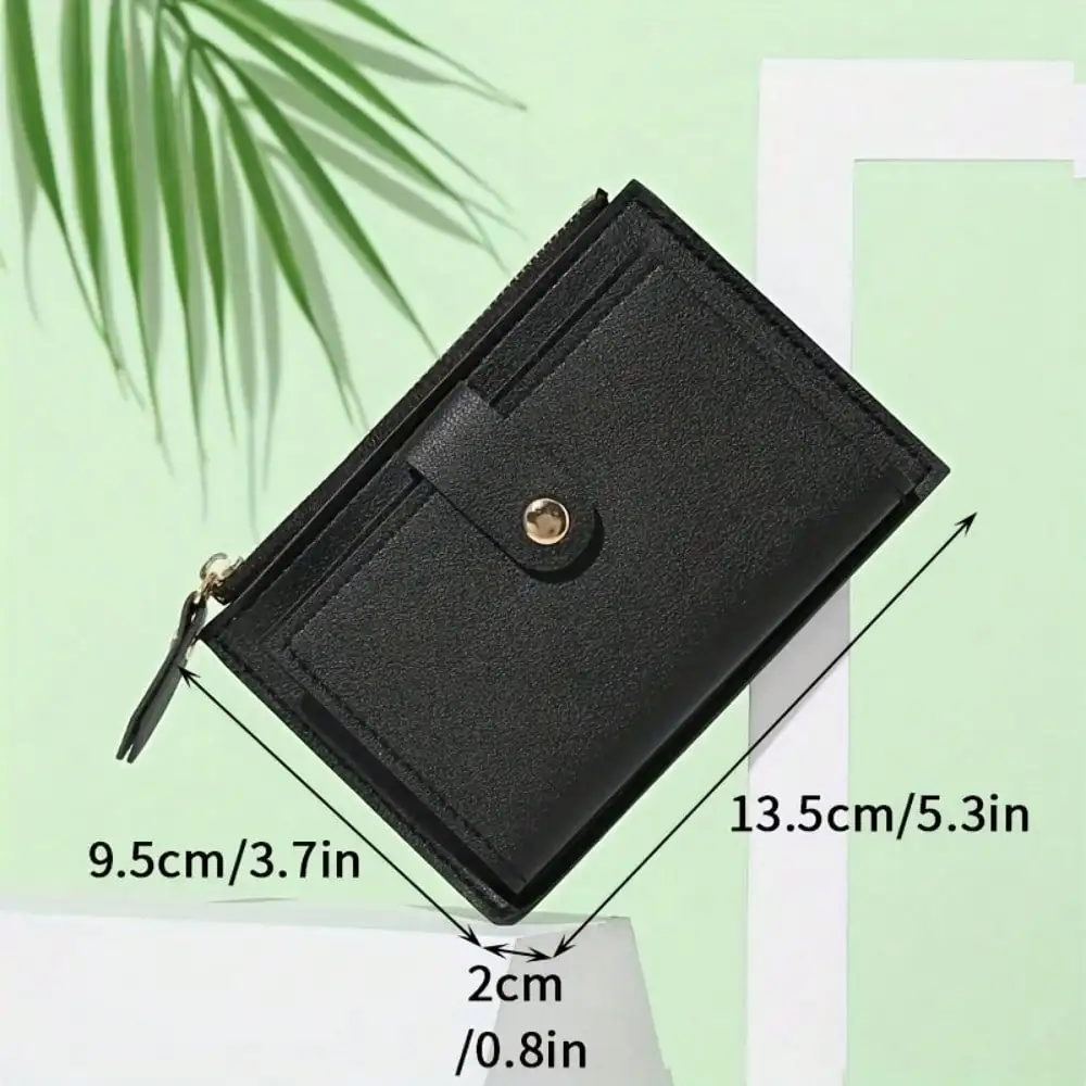 Minimalist and fashionable women's short card bag, ultra-thin mini PU leather zero wallet, women's credit card holder wallet