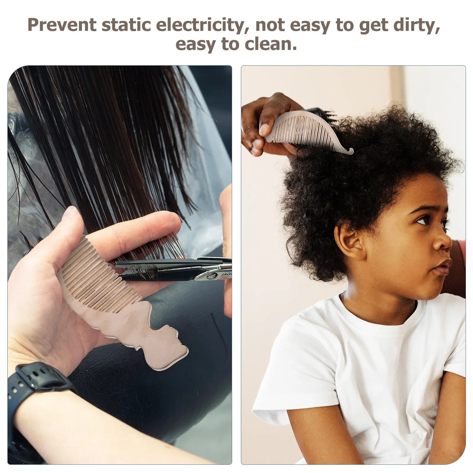 

Styling Comb for Haircutting Anti-Static Lightweight Rustproof Titanium Alloy Barber Comb Wide Teeth Design for Men Salon Tools