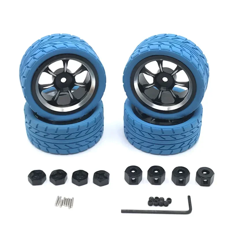 WLtoys WPL MN Model LC 1/18 1/16 1/14 1/12 RC Car Universal Modified Metal Wheel Tires, Cool Multi-color Tire Skin Upgrade Parts