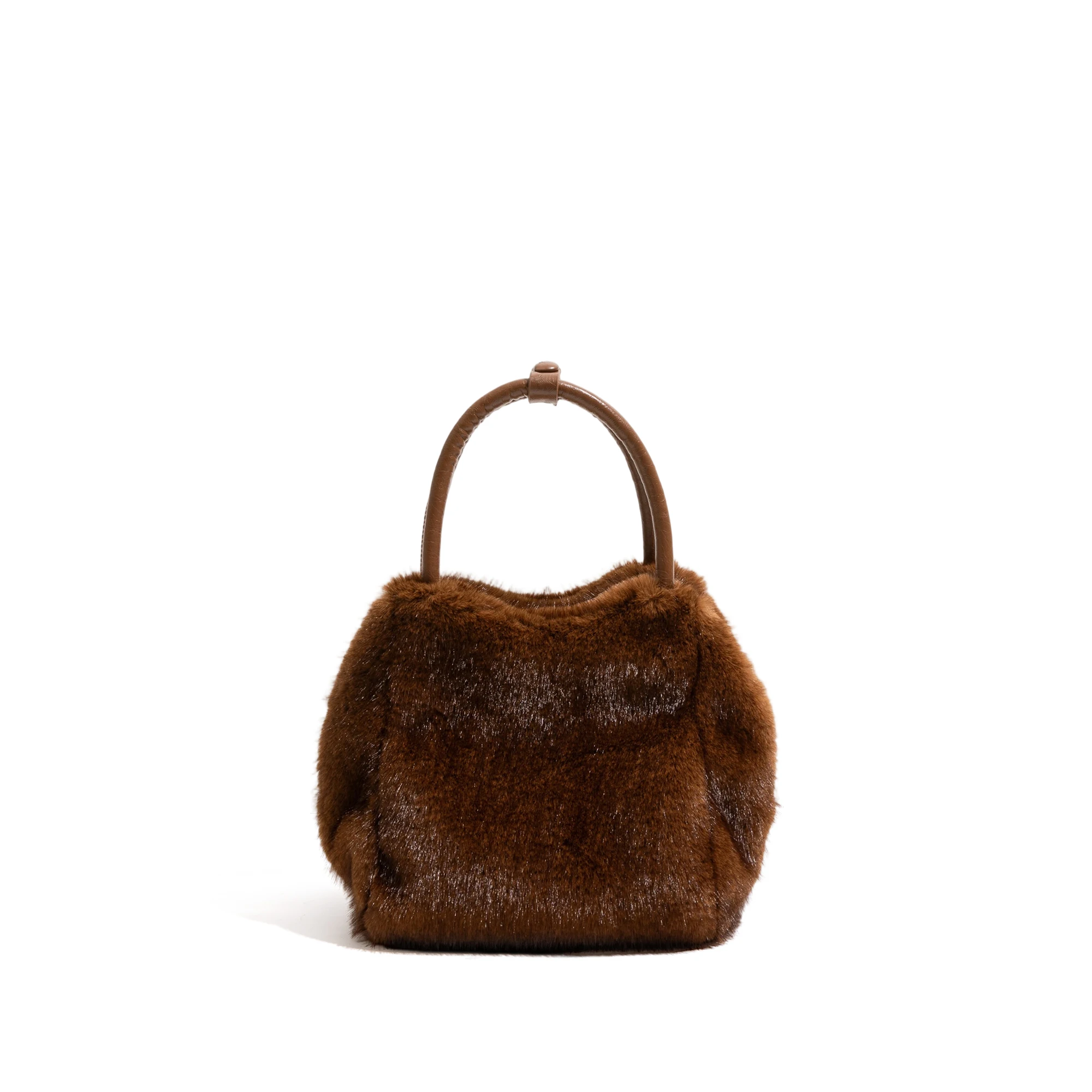 Faux Fur Soft, Cute and Exquisite Handbag Portable Multifunctional Crossbody Bag, Solid Color Vintage Daily Women's Bags