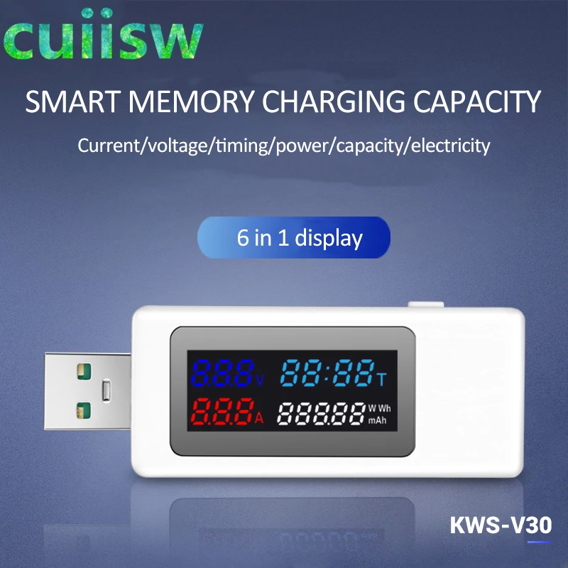 KWS-V30 USB السلطة متر تستر كاشف الطاقة شاحن الحالي قدرة تستر متر الجهد الحالي بطارية 120 واط