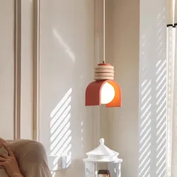 Creative LED Pendant Lamp AC90-260V E27 Bulb Dropshipping Orange White Resin For Indoor Bedroom Dining Room Cord Adjustable