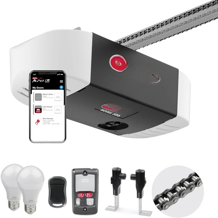 Chain Glide Connect Essentials Smart Garage Door Opener - Reliable Chain Drive Opener With LED Lighting- Works